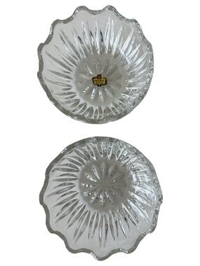 Zajecar Lead Crystal Trinket Votive Decorative Bowl Candy Dish Pair Vintage